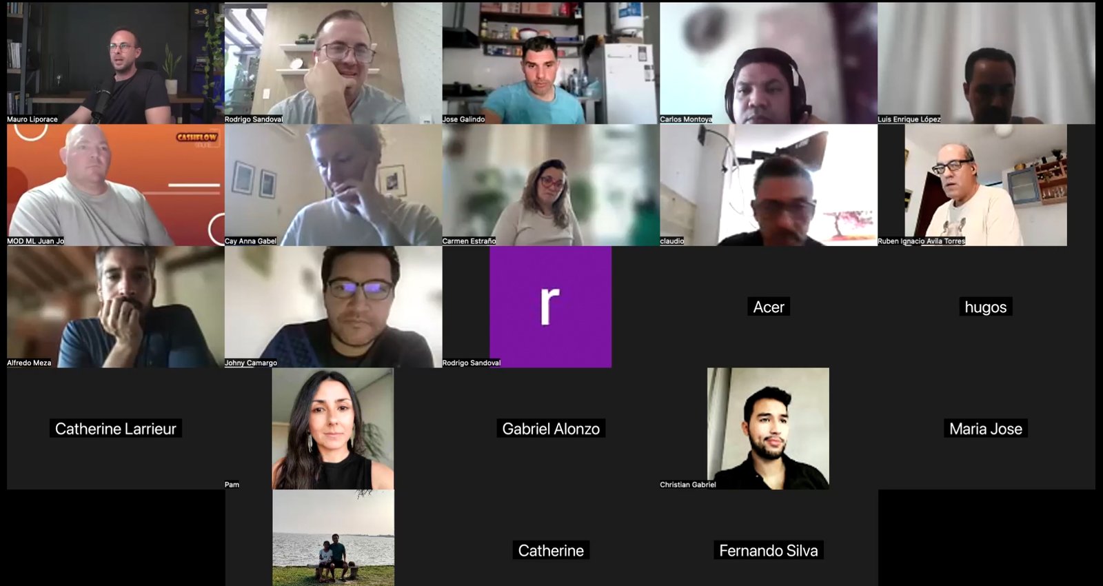 Sesión en vivo de ACTIVA Labs con participantes conectados